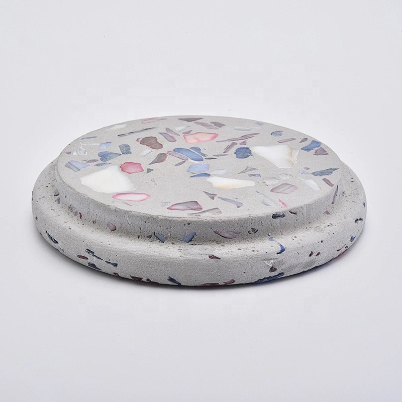 luxury custom concrete cement lid for candle jars