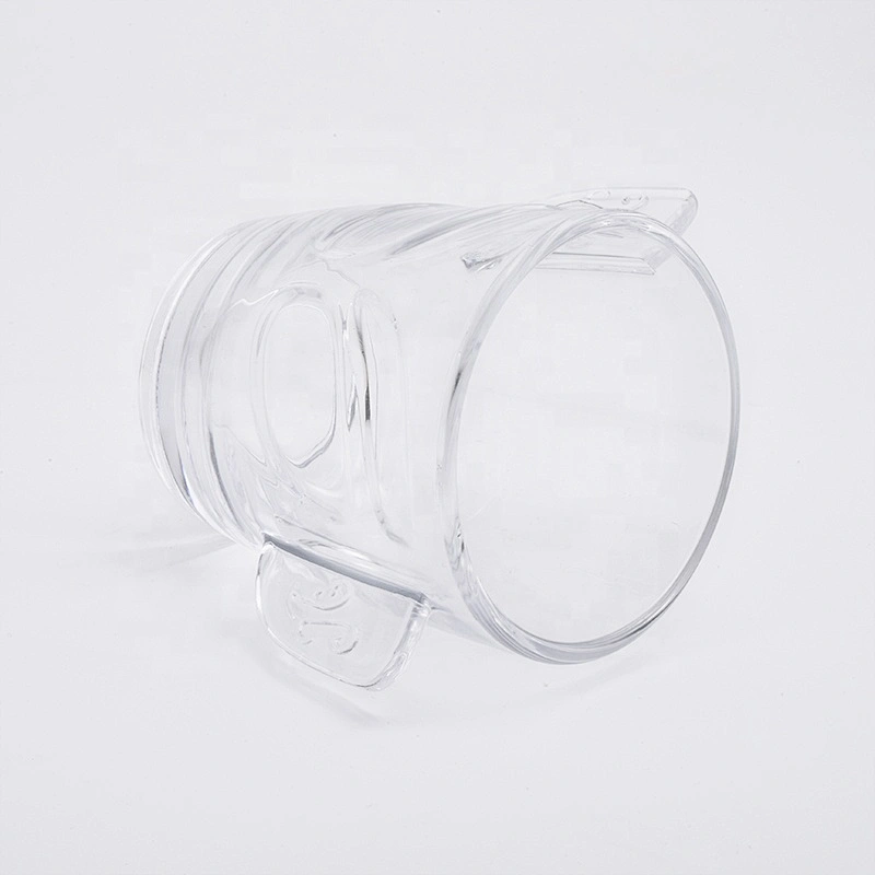 Luxury clear glass candle jar with handle home decor