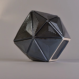 10oz 14oz Sunny black Hexagon scented glass candle holder