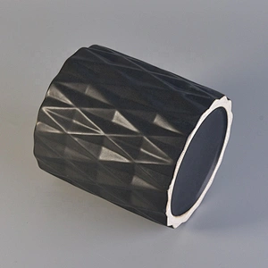 Luxury matte black ceramic candle container 600ml