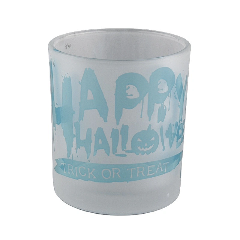 OEM ODM halloween matte custom glass candle jars holder home decoration