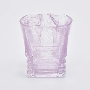 130ml smoke appearance purple pigment glass candle jar for home decorations