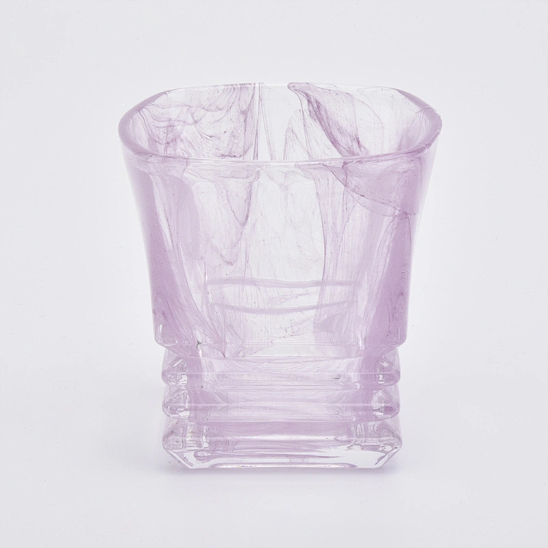 130ml smoke appearance purple pigment glass candle jar for home decorations