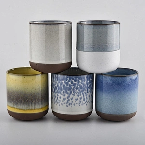 Wholesales cylinder votive ceramic candle vessels jar 8oz 10oz