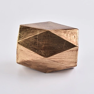 Custom Gold Hexagon Glass Candle Holders