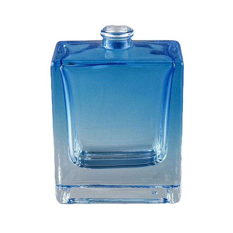 Blue color  55Ml Perfume Bottle Glass With Screw Version Spray Pump