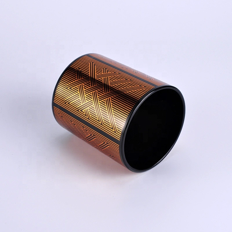 10oz 20oz Wholesales Custom printing black candle glass holder