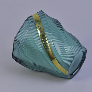 Hot sales tealight geo cut glass candle jar in bulk