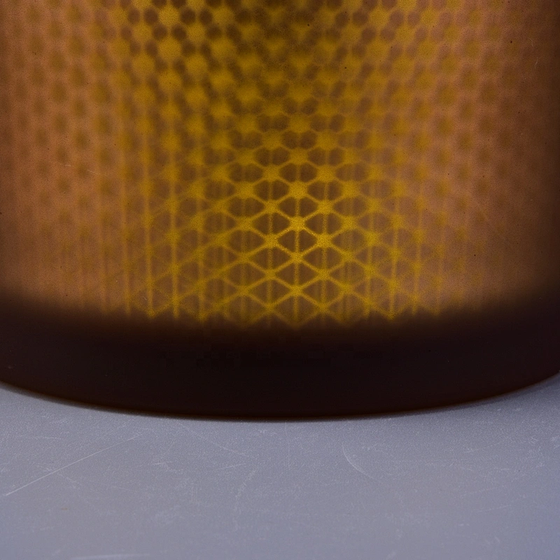 Sunny decorative large matte amber glass candle holder jar 8oz 10oz 20oz