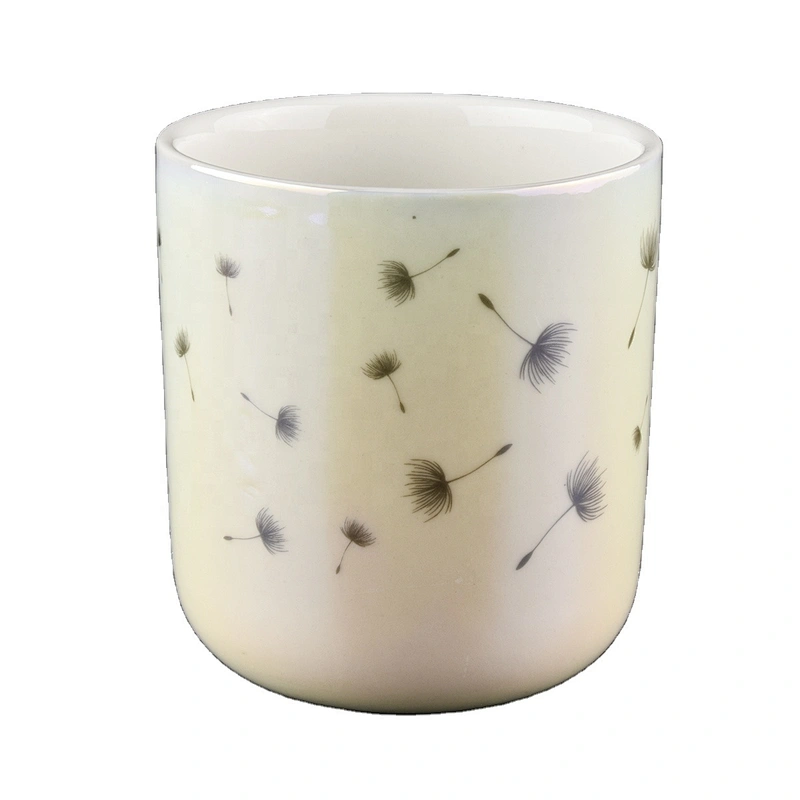 Wholesales custom decorative white  ceramic jars for candle making