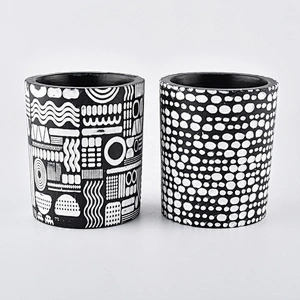 10oz Wholesales decorative black Ceramic Candle jar
