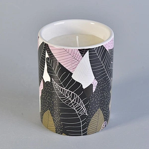 Modern cylinder outdoor porcelain candle ceramic holders 10oz 20oz