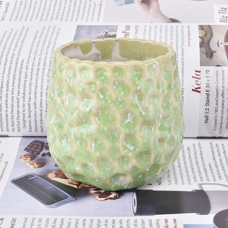 Customized green ceramic candle jars in bulk