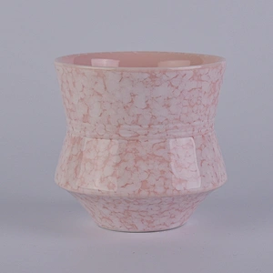 Sunny glassware design custom pink luxury ceramic candle jar 10oz 20oz