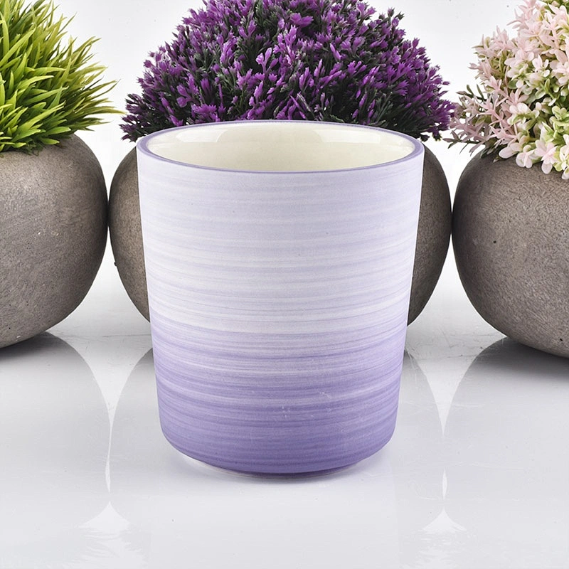 Sunny customised empty matte purple Ceramic Candle holders