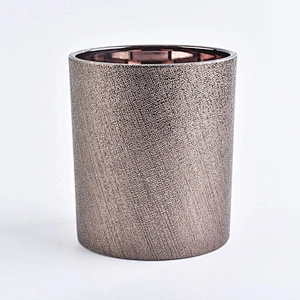 Suppliers amber luxury PU cylinder leather candle holders 8oz 10oz