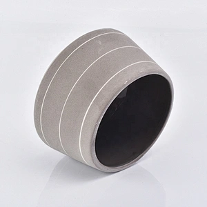 Custom logo Matte grey ceramic candle jar