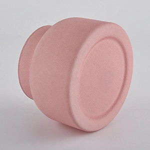Wholesales popular pink matte large ceramic candle container 14oz 10oz