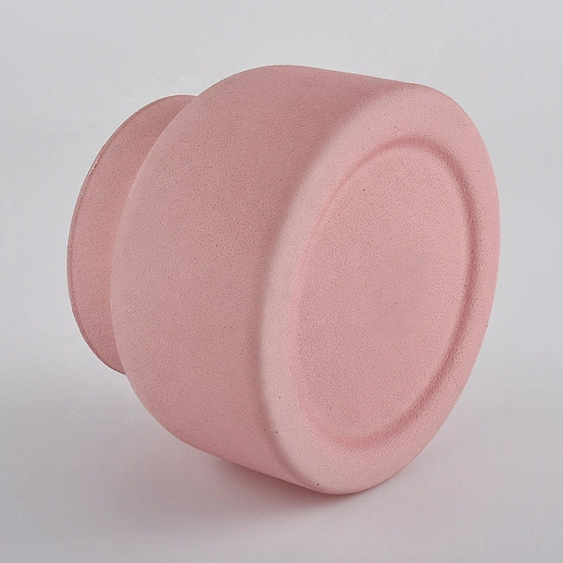 Wholesales popular pink matte large ceramic candle container 14oz 10oz