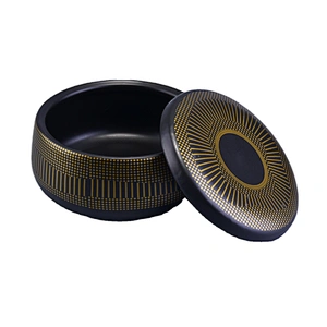 Sunny suppliers matte black scented ceramic candle holders with lids