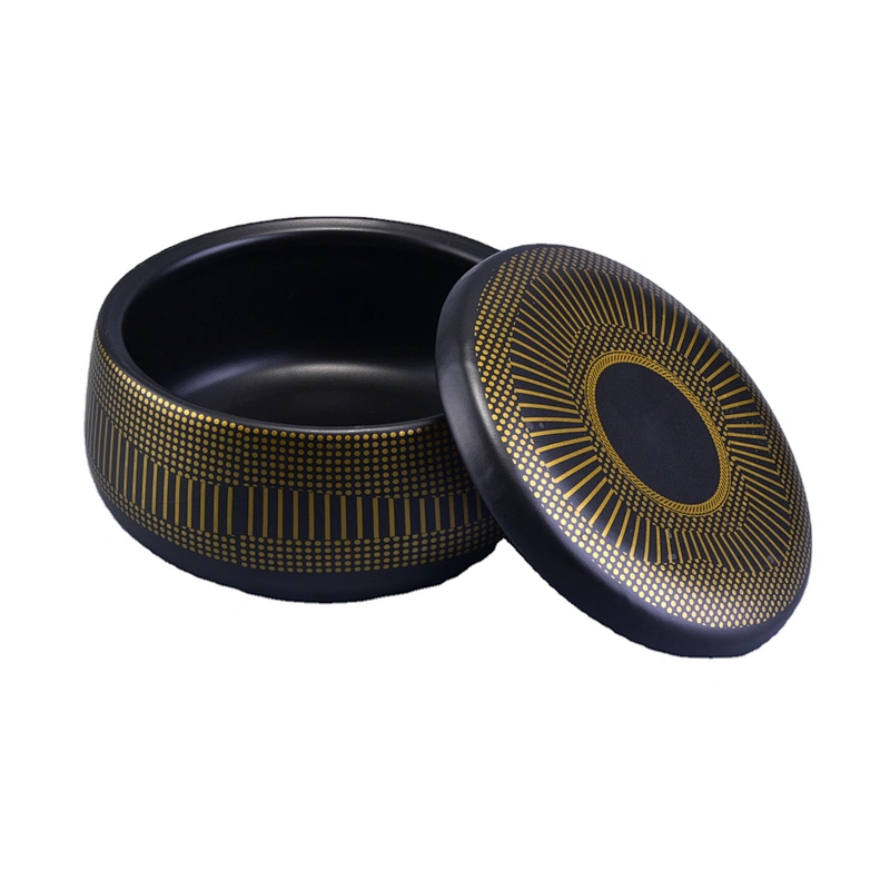 Sunny suppliers matte black scented ceramic candle holders with lids
