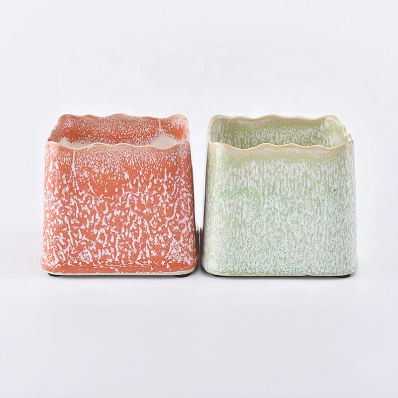 10oz 20oz Outdoor square matte ceramic candle tealight holder