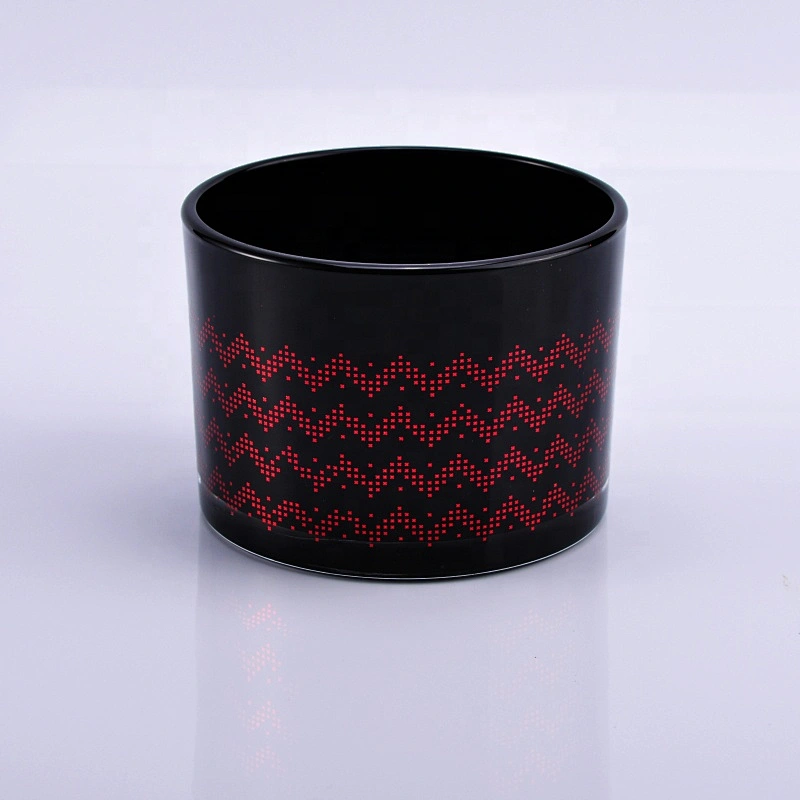 Wholesales 8oz custom black glass candle container for candle making