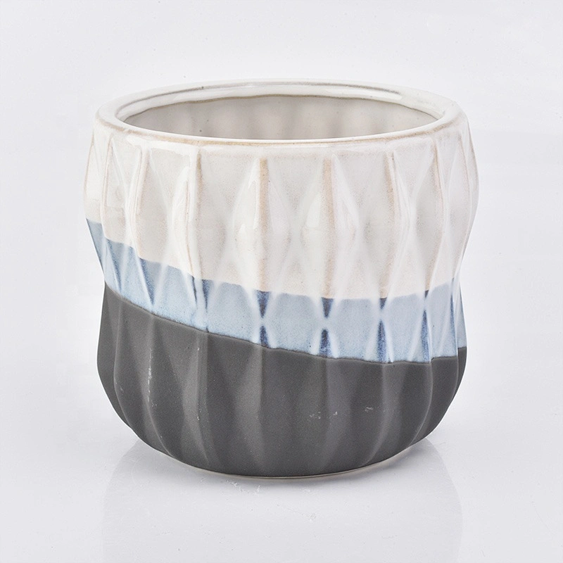 600ML Home decor geometric ceramic candle holder