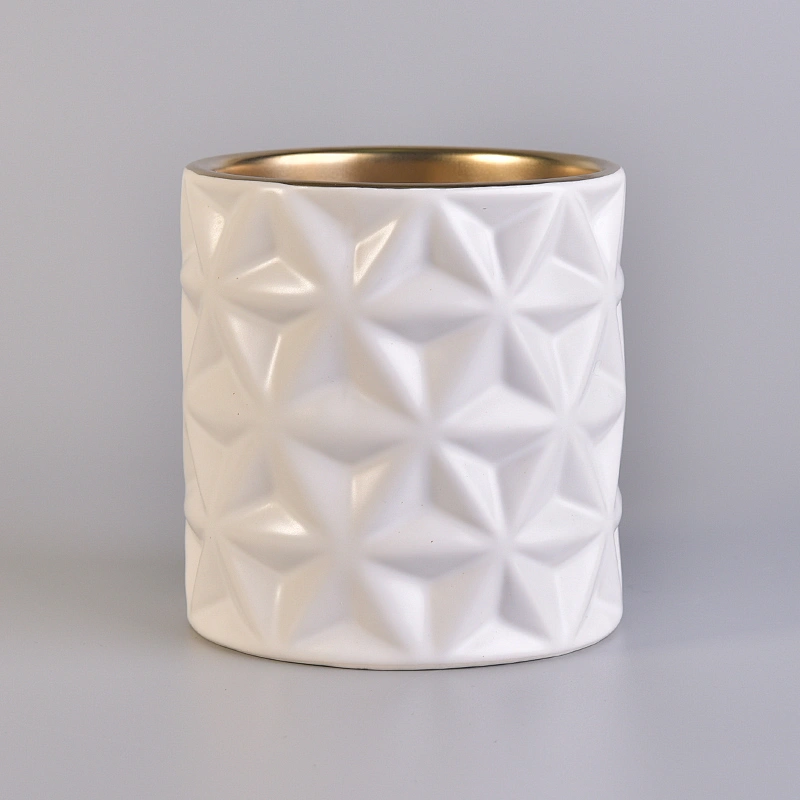 Matte White Ceramic Candle Jars For Candle Making