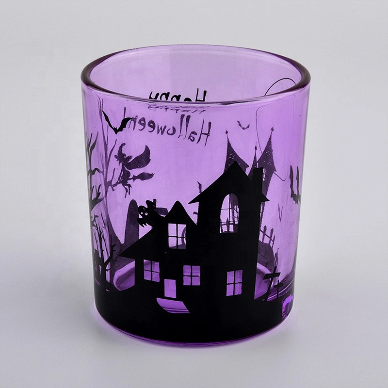 hot sales purple glass candle holder