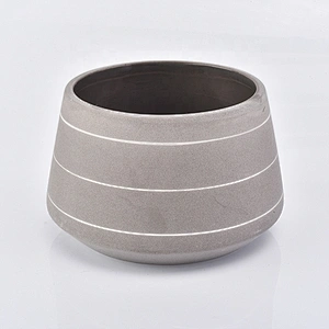Custom logo Matte grey ceramic candle jar
