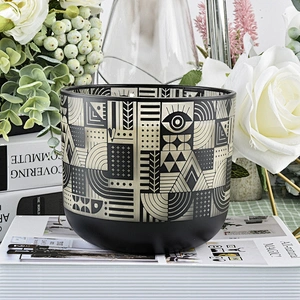 10oz Wholesales custom black luxury glass candle holders home decor