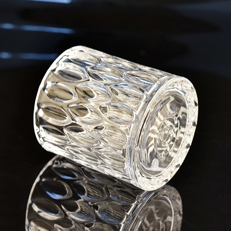 Diamond Cut Crystal Glass Candle Vessel