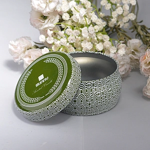 Antique home decor metal candle tins 10oz with metal lid