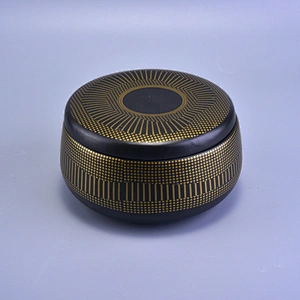 Sunny suppliers matte black scented ceramic candle holders with lids