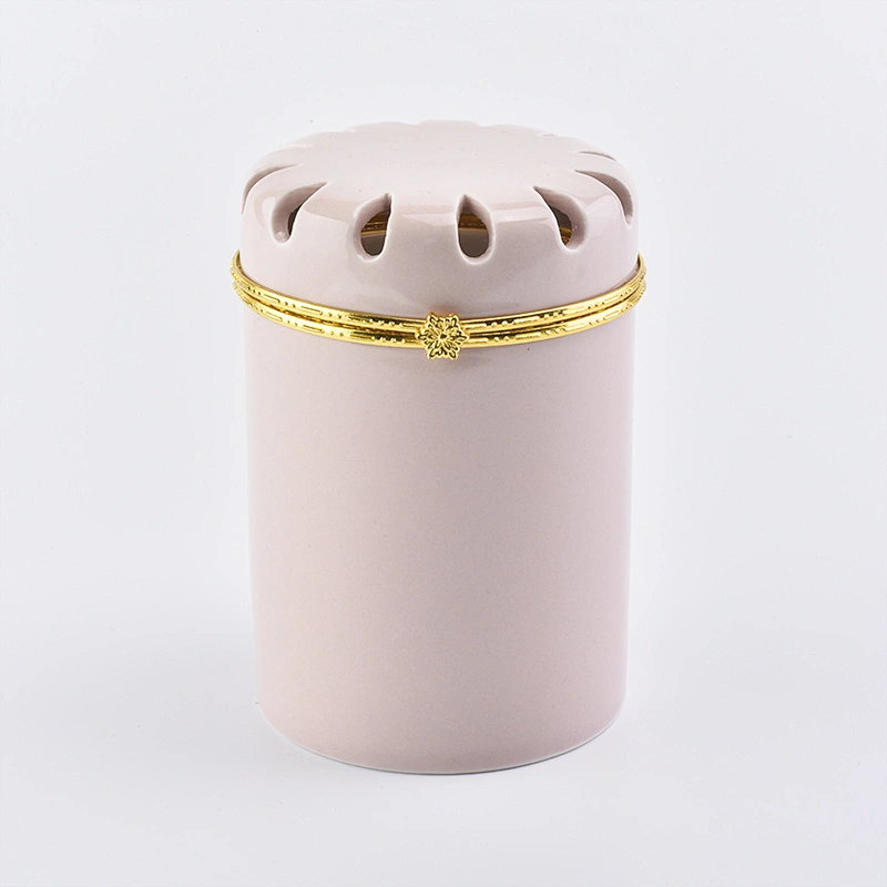 Pink ceramic candle holders for home decor scented candle jar