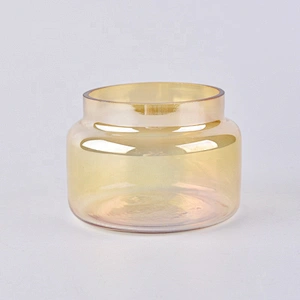 Golden  glass candle containers for home decoration