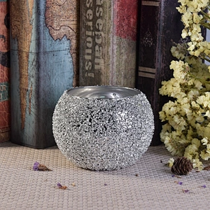 Christmas crystal round plating glass jar candle