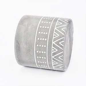 21oz engraving grey cement candle containers home decor concrete candle holders