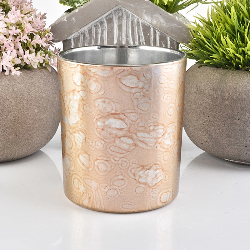 luxury electroplated glass candle jar