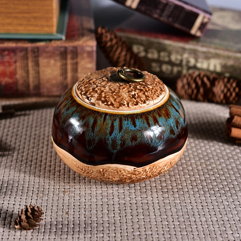 10oz 20oz Chinese decorative candle ceramic containers with lid