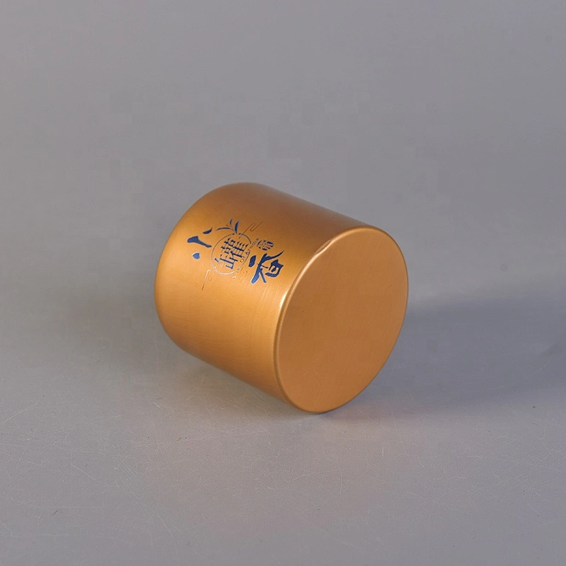 Logo printing gold Metal Aluminum tea candle tins