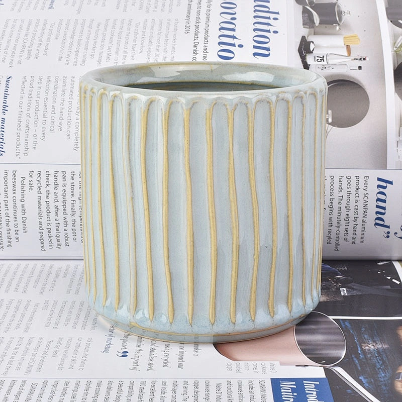 Vintage custom ceramic marble candle vessel