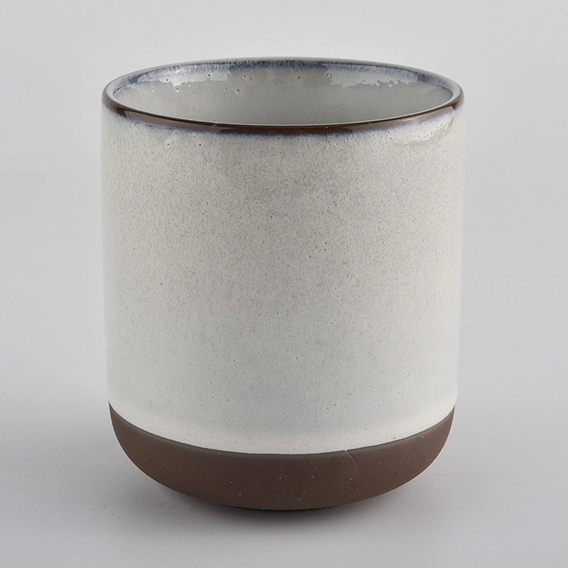 Customized home decoration white ceramic candle jar