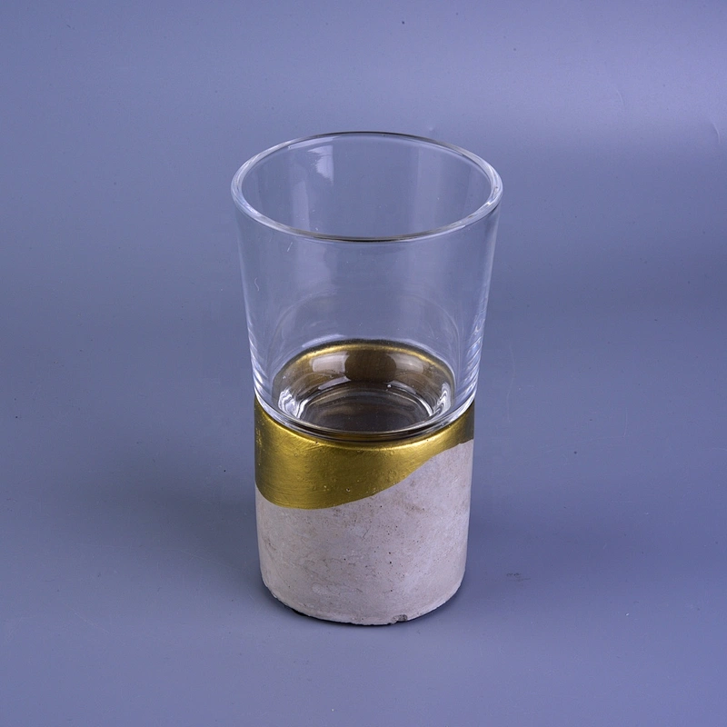 Wholesales custom empty grey luxury concrete cement candle holders