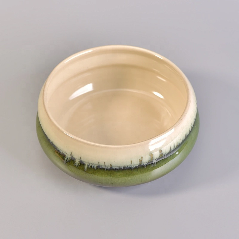 Home decoration glazed candle ceramic containers 16oz 20oz