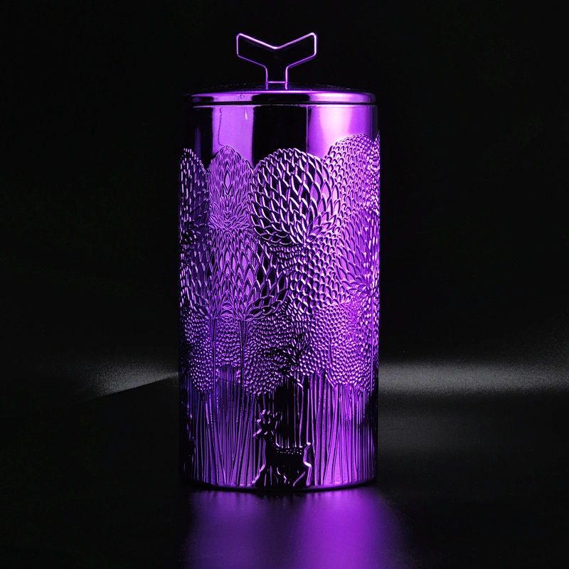 8oz 10oz 12oz Christmas luxury high coloured glass candle jar with lid