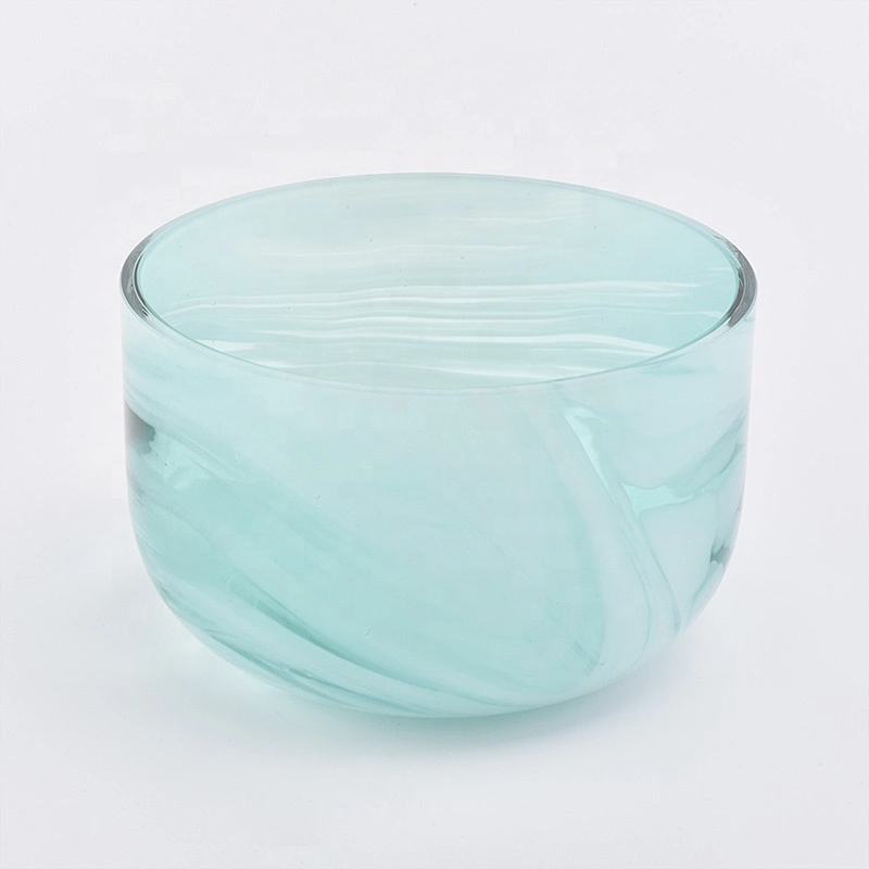 Marble Pattern Glass Candle Bowl Jars For Candle Making