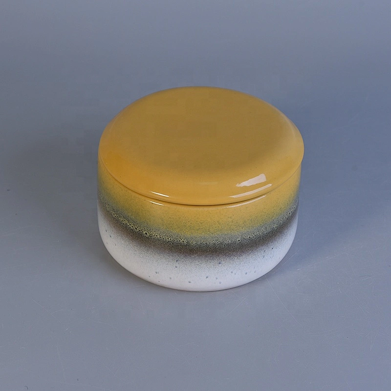 10oz 20oz Home decoration golden candle jars with ceramic lids