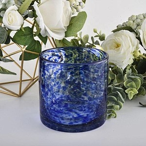 Sunny luxury blue crystal votive glass candle holders 10oz 20oz